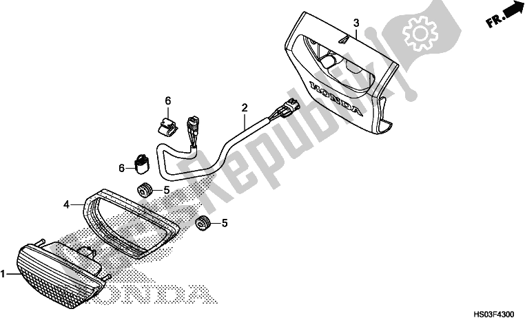 Tutte le parti per il Fanale Posteriore del Honda TRX 250 TM 2017