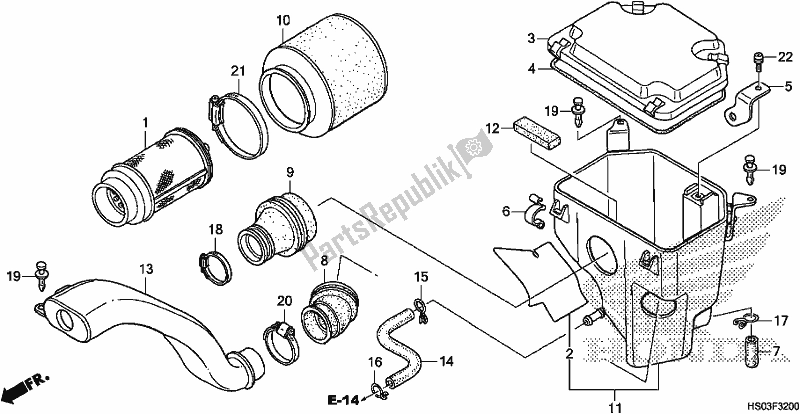 Tutte le parti per il Filtro Dell'aria del Honda TRX 250 TM 2018