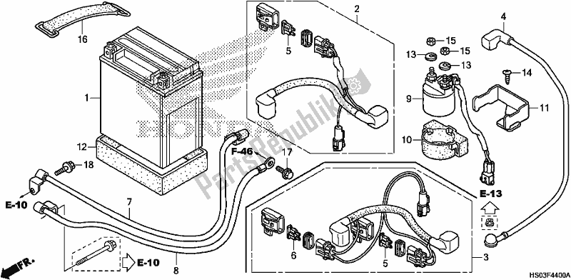 Tutte le parti per il Batteria del Honda TRX 250 TM 2018