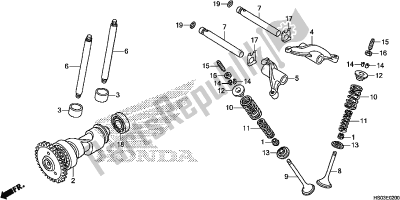 Tutte le parti per il Albero A Camme / Valvola del Honda TRX 250 TM 2018