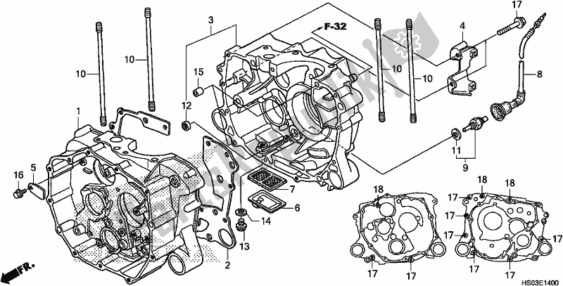 Alle onderdelen voor de Carter van de Honda TRX 250 TM 2018