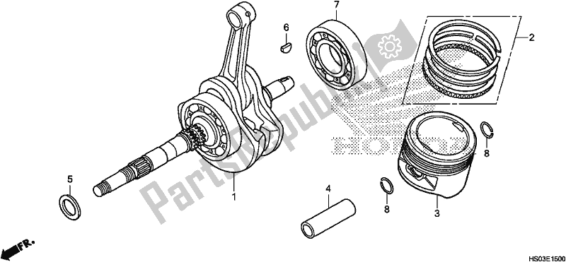 Toutes les pièces pour le Vilebrequin / Piston du Honda TRX 250 TM 2018