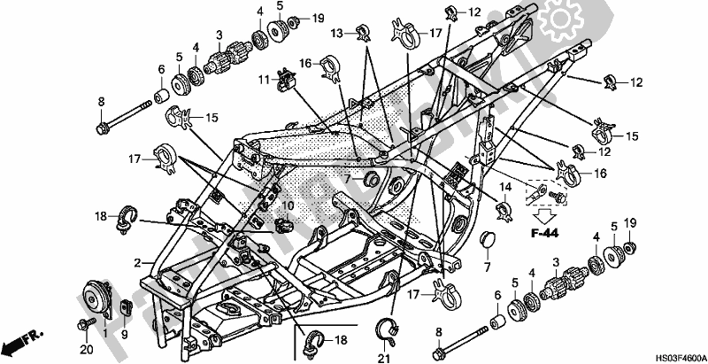 Toutes les pièces pour le Corps De Châssis du Honda TRX 250 TM 2018