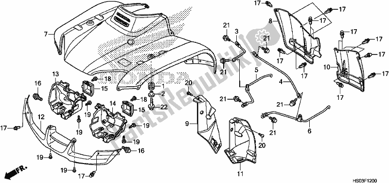 Wszystkie części do Przedni B? Otnik Honda TRX 250 TM 2018