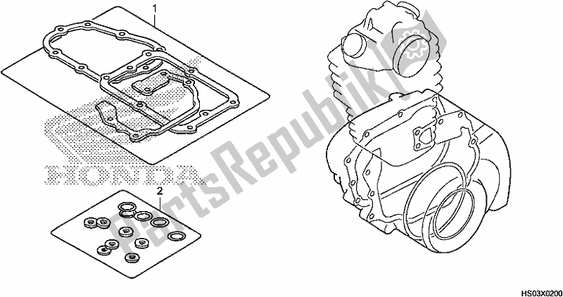Alle onderdelen voor de Pakkingset B van de Honda TRX 250 TM 2018