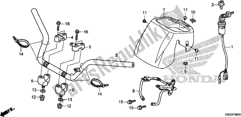 Toutes les pièces pour le Tuyau De Poignée du Honda TRX 250 TM 2018