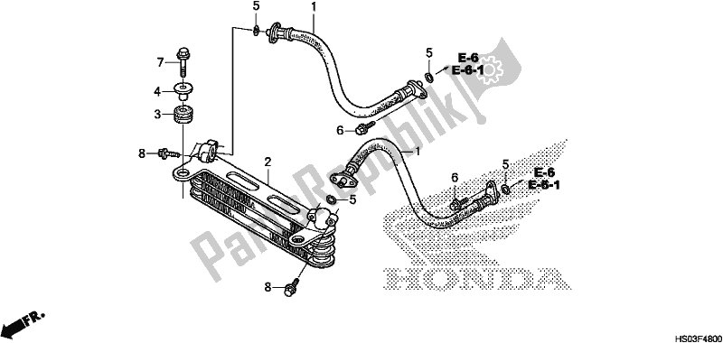Alle onderdelen voor de Olie Koeler van de Honda TRX 250 TM 2018