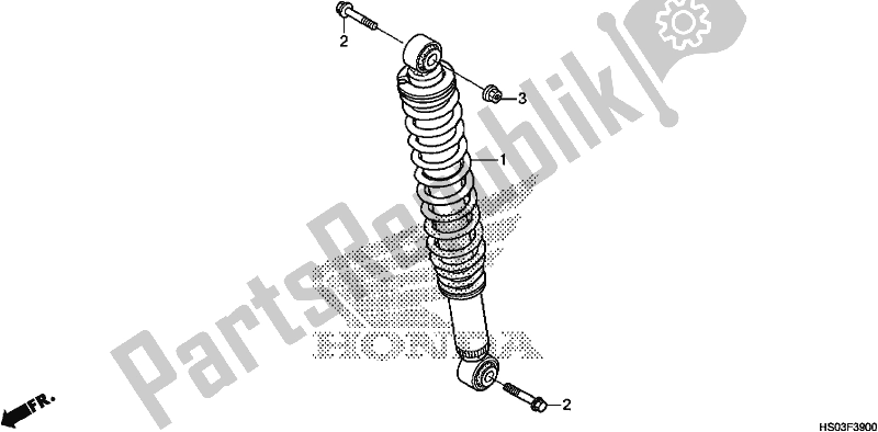 All parts for the Rear Cushion of the Honda TRX 250 TM 2018