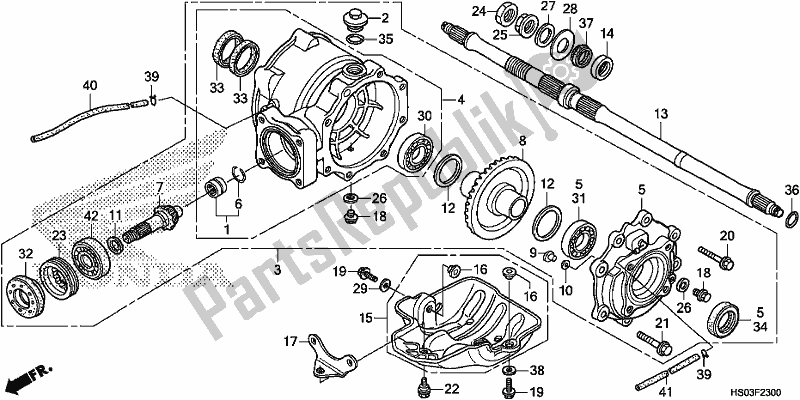 All parts for the Rear Final Gear of the Honda TRX 250 TM 2018