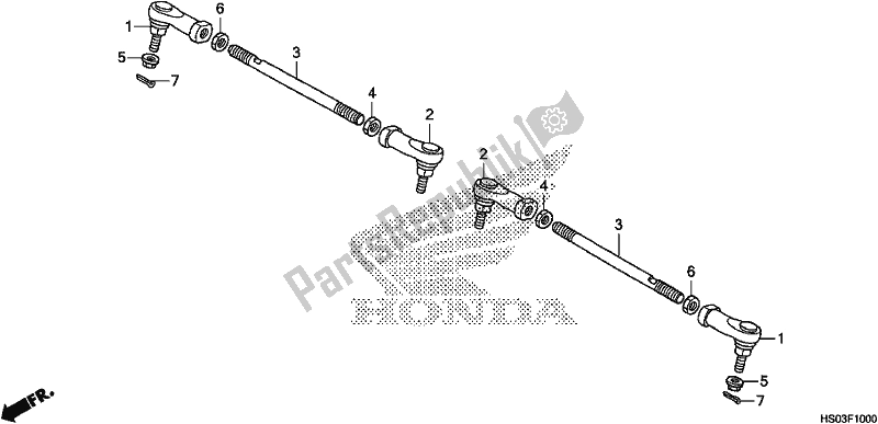 Todas as partes de Tirante do Honda TRX 250 TM 2018