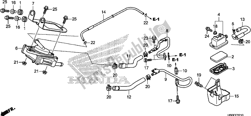 All parts for the Air Suction Valve of the Honda TRX 250 TM1 2020