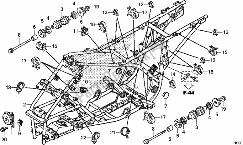 Todas las partes para Cuerpo Del Marco de Honda TRX 250 TM1 2020
