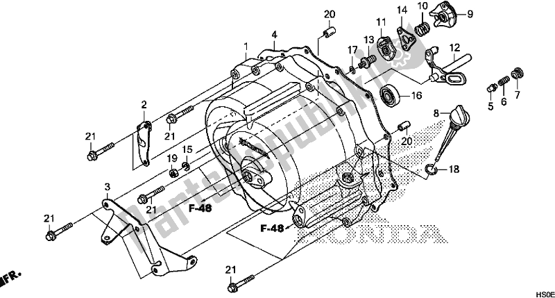 Tutte le parti per il Coperchio Del Carter Anteriore del Honda TRX 250 TM1 2020