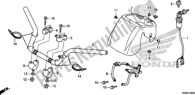 Tutte le parti per il Gestire Il Tubo del Honda TRX 250 TM1 2020