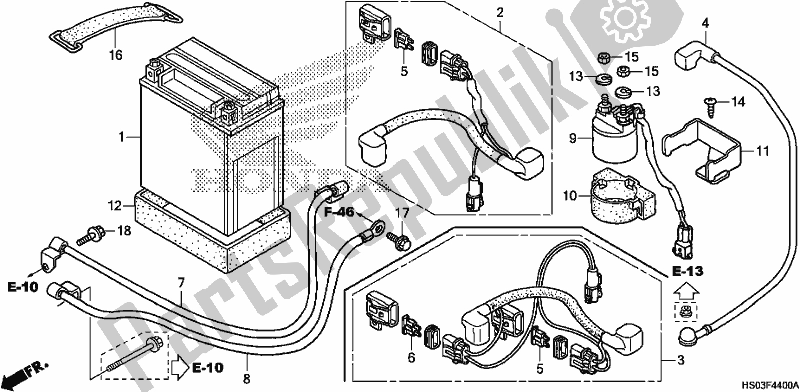 All parts for the Battery of the Honda TRX 250 TM1 TM 2019