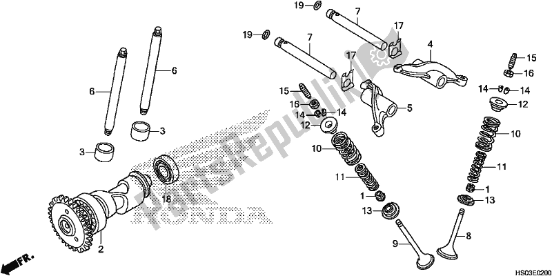 Todas las partes para árbol De Levas / Válvula de Honda TRX 250 TM1 TM 2019