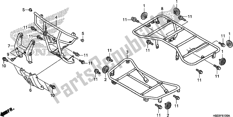 All parts for the Carrier of the Honda TRX 250 TM1 TM 2019