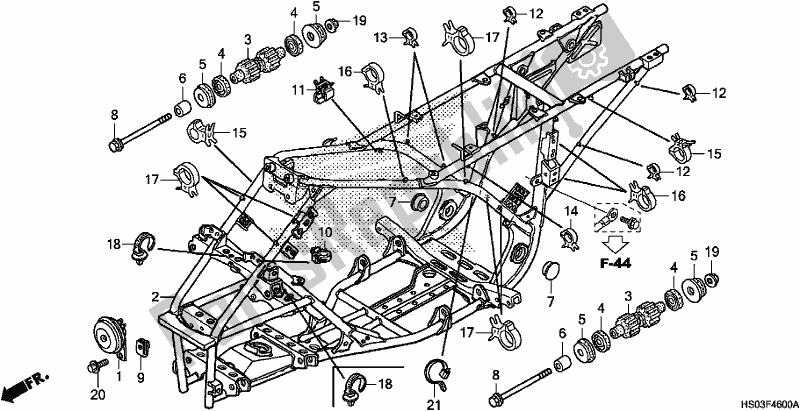 All parts for the Frame Body of the Honda TRX 250 TM1 TM 2019