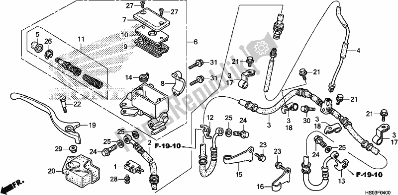 All parts for the Front Brake Master Cylinder of the Honda TRX 250 TM1 TM 2019