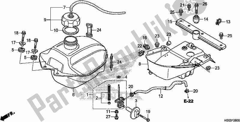 Todas las partes para Depósito De Combustible de Honda TRX 250 TM1 TM 2019