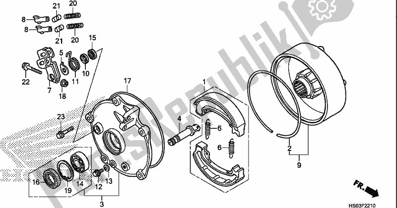 Todas las partes para Tambor De Freno Trasero de Honda TRX 250 TM1 TM 2019