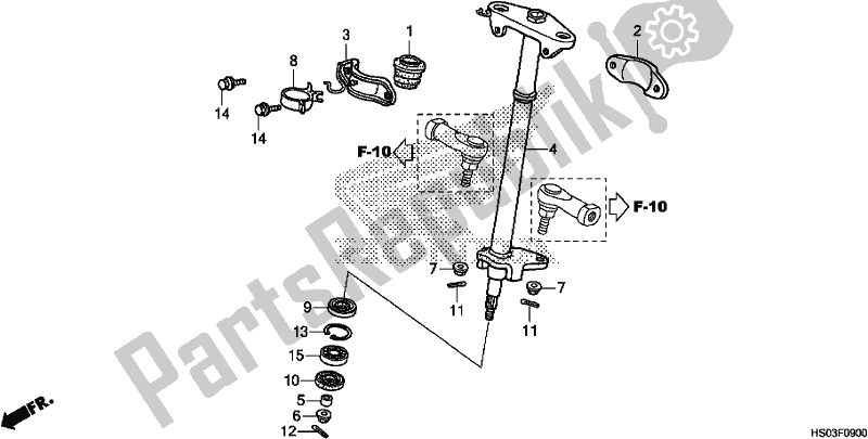 All parts for the Steering Shaft of the Honda TRX 250 TM1 TM 2019