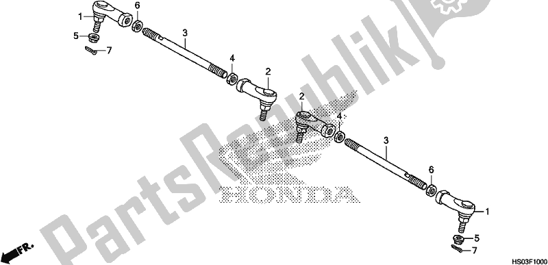 All parts for the Tie Rod of the Honda TRX 250 TM1 TM 2019