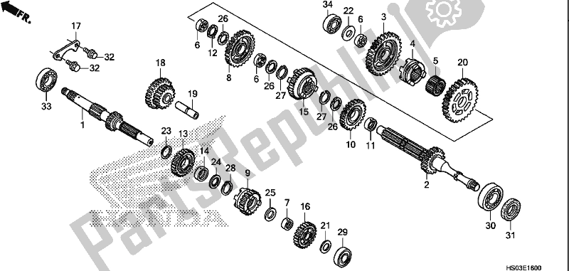 Todas as partes de Transmissão do Honda TRX 250 TM1 TM 2019