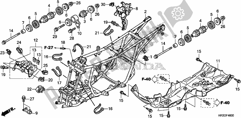 Todas as partes de Corpo Da Moldura do Honda TRX 420 FA1 2020