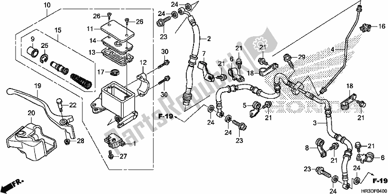 Toutes les pièces pour le Maître-cylindre De Frein Avant du Honda TRX 420 FA1 2020