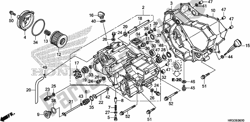 Todas las partes para Cubierta Delantera Del Cárter de Honda TRX 420 FA1 2020