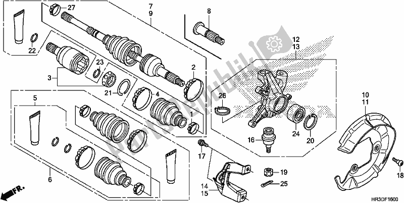 Todas las partes para Front Knuckle/front Drive Shaft de Honda TRX 420 FA1 2020