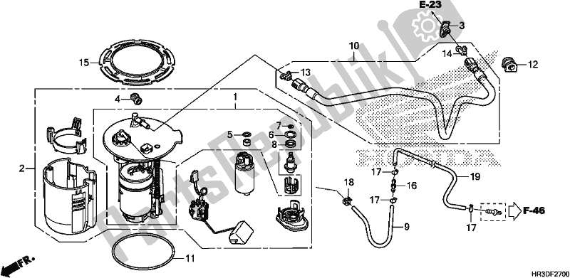 All parts for the Fuel Pump of the Honda TRX 420 FA1 2020