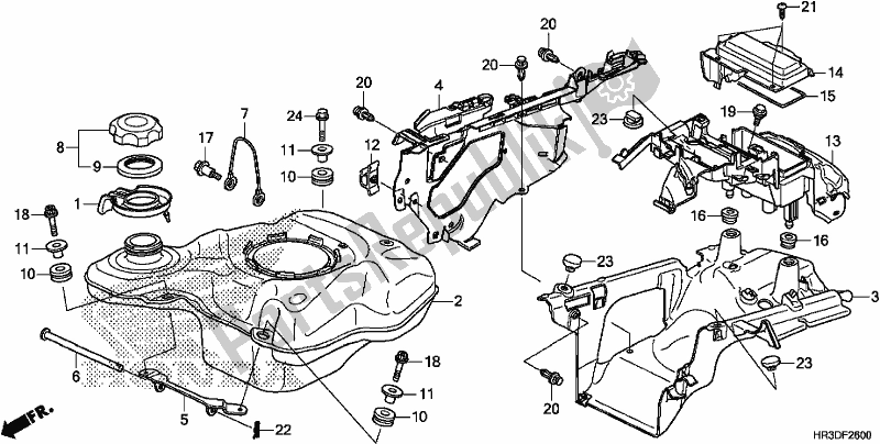 Todas las partes para Depósito De Combustible de Honda TRX 420 FA1 2020