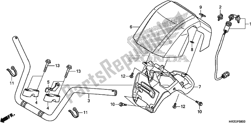 Todas las partes para Manejar Tubo de Honda TRX 420 FA1 2020