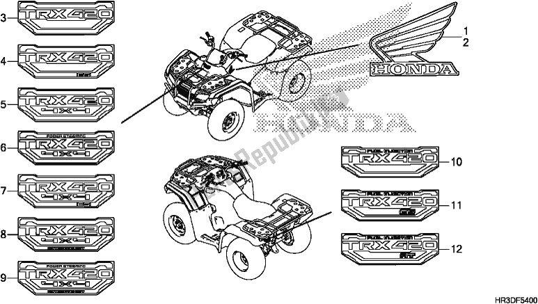 Todas las partes para Marca de Honda TRX 420 FA1 2020