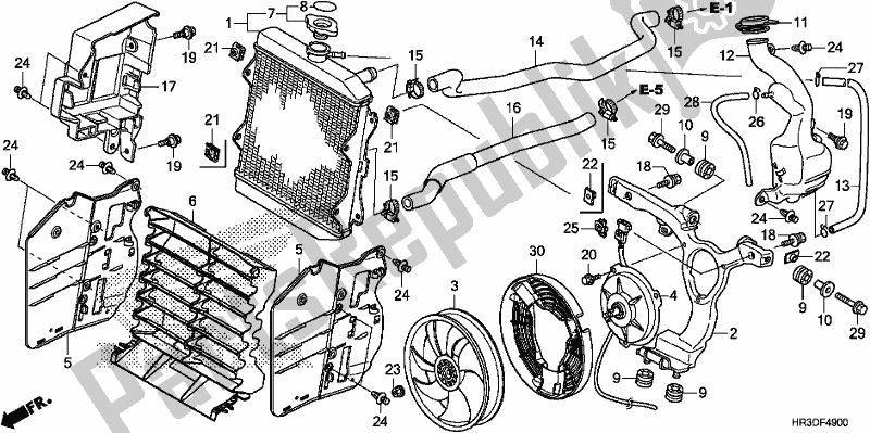 All parts for the Radiator of the Honda TRX 420 FA1 2020