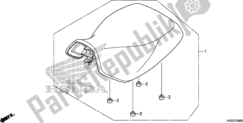 Todas as partes de Assento do Honda TRX 420 FA1 2020