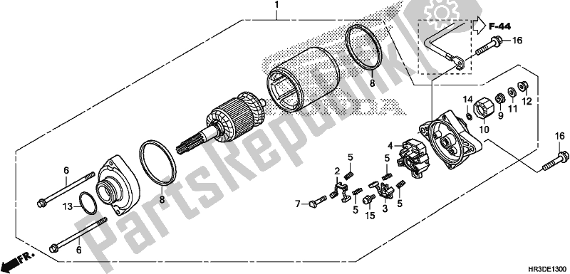 All parts for the Starter Motor of the Honda TRX 420 FA1 2020