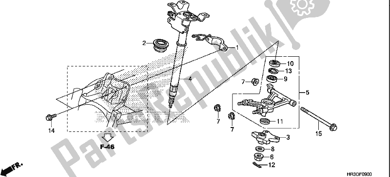 Todas as partes de Eixo De Direção do Honda TRX 420 FA1 2020