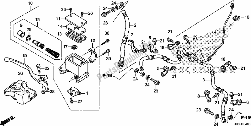 Todas las partes para Cilindro Maestro Del Freno Delantero de Honda TRX 420 FA2 2017