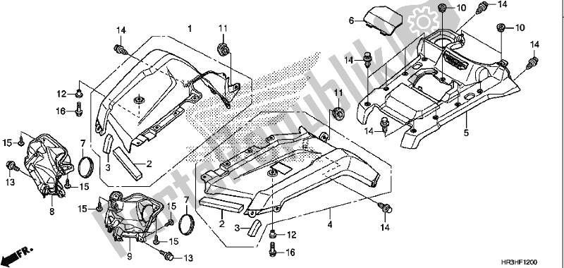 Toutes les pièces pour le Garde-boue Avant du Honda TRX 420 FA2 2017