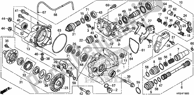 Todas as partes de Engrenagem Final Dianteira do Honda TRX 420 FA2 2017