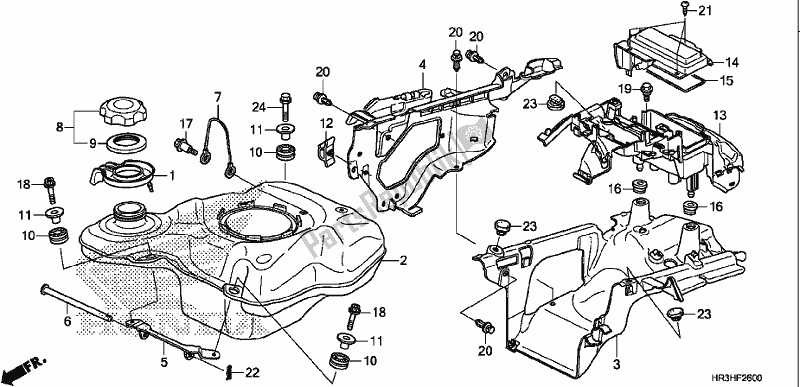 Todas las partes para Depósito De Combustible de Honda TRX 420 FA2 2017
