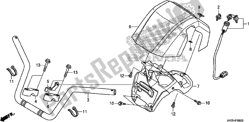 Todas las partes para Manejar Tubo de Honda TRX 420 FA2 2017