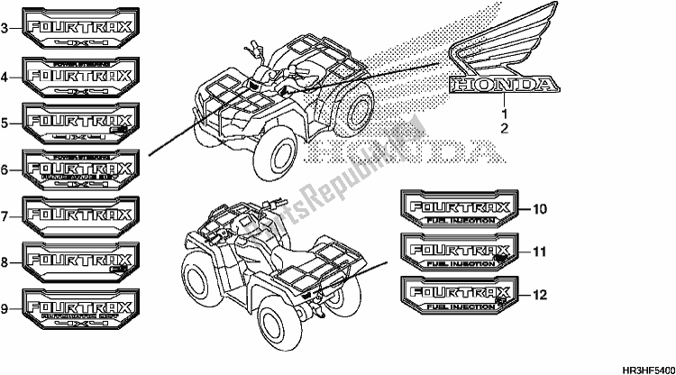 Todas las partes para Marca / Emblema de Honda TRX 420 FA2 2017