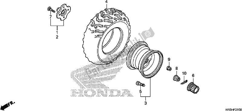 All parts for the Rear Wheel of the Honda TRX 420 FA2 2017