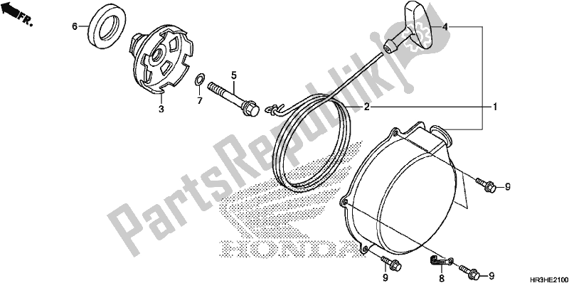 All parts for the Recoil Starter of the Honda TRX 420 FA2 2017