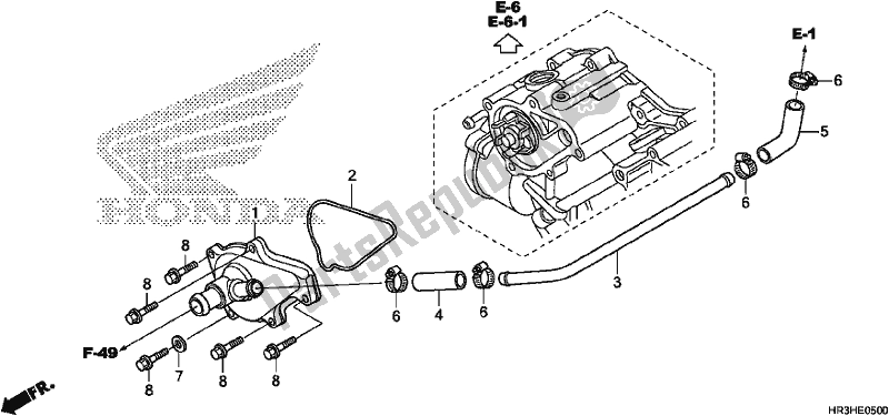 Todas las partes para Tapa De La Bomba De Agua de Honda TRX 420 FA2 2017