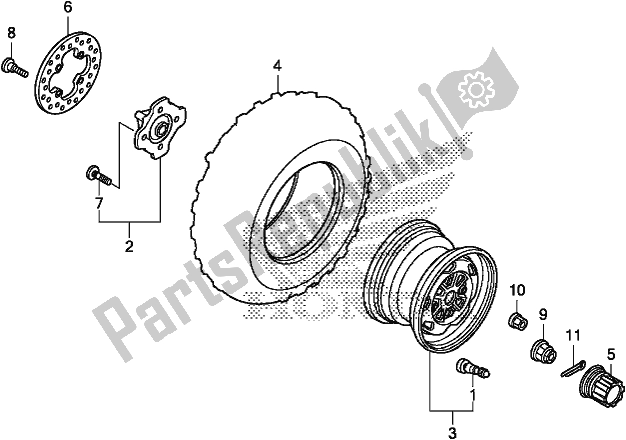 All parts for the Front Wheel of the Honda TRX 420 FA2 2019